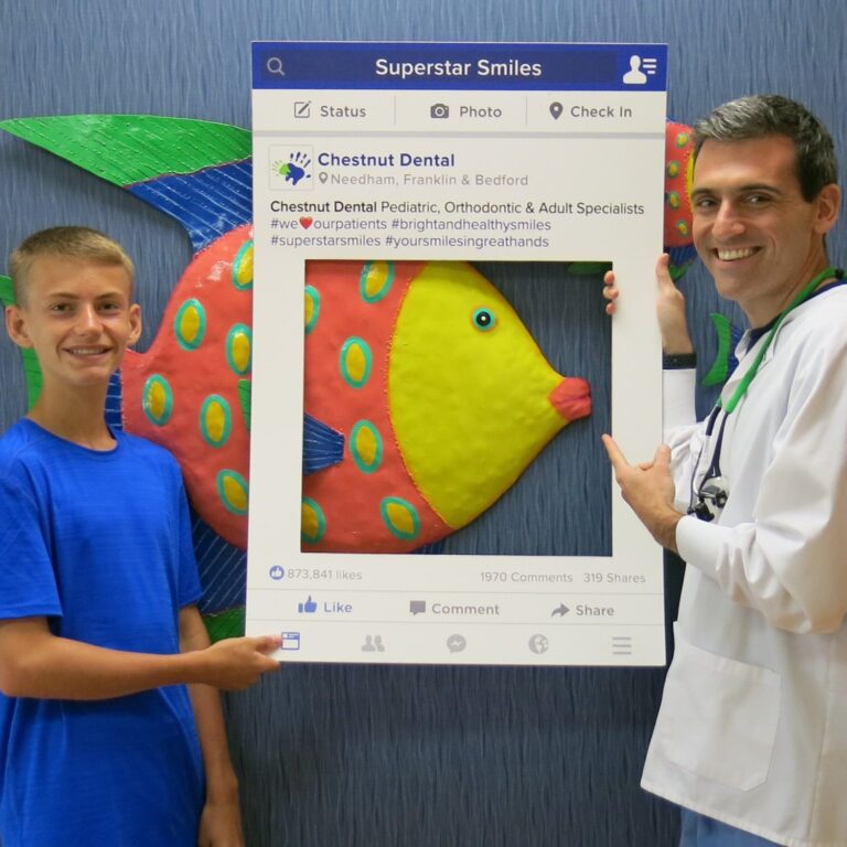 Facebook page frame, photo of Doctor and patient