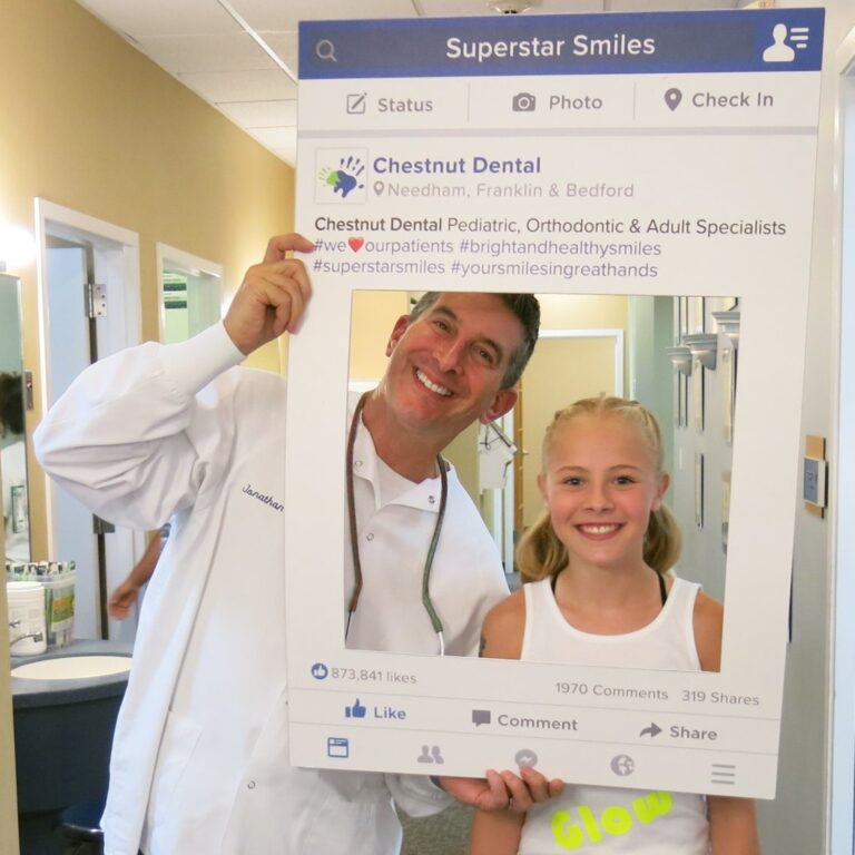 Facebook page frame, photo of Doctor and patient