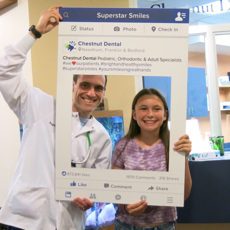 Facebook page frame, photo of Doctor and patient