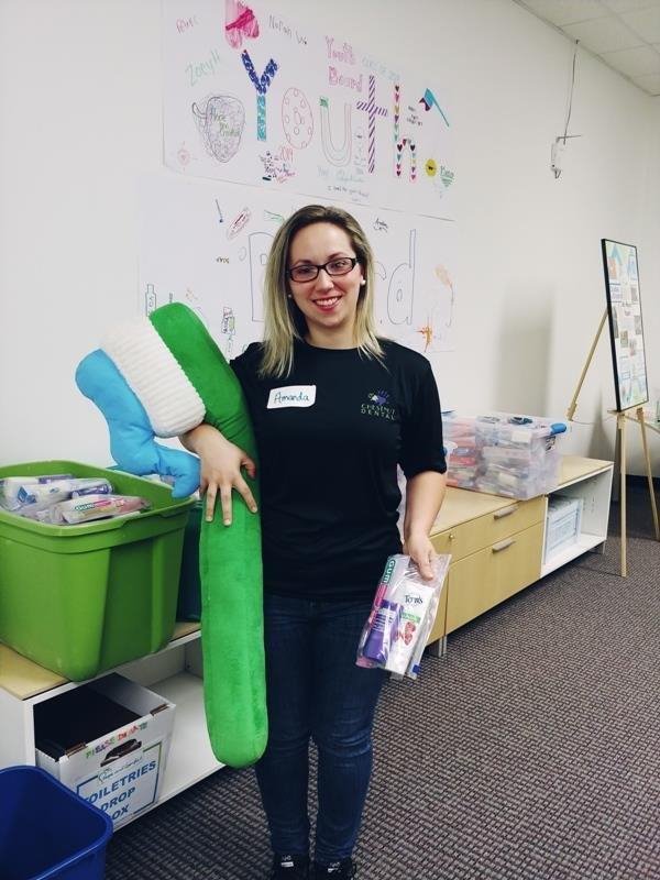 Amanda was happy to volunteer at the Hygienists